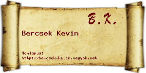 Bercsek Kevin névjegykártya